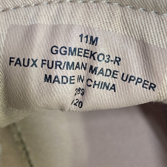 GBG Los Angeles Meeko Women 11 Beige Faux Fur Lace-Up Sneaker Preppy Streetwear - Picture 10 of 11